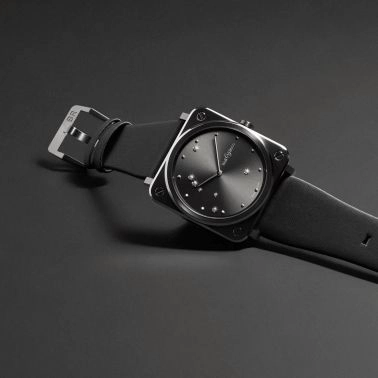 Bell & Ross BR S Grey Diamond Eagle Ceramic quartz grey dial rubber strap 39 mm