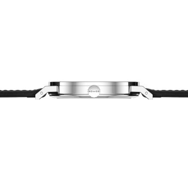 Montre NOMOS Tangente 2date cadran blanc argenté mécanique bracelet cuir noir fond verre saphir 37,5 mm