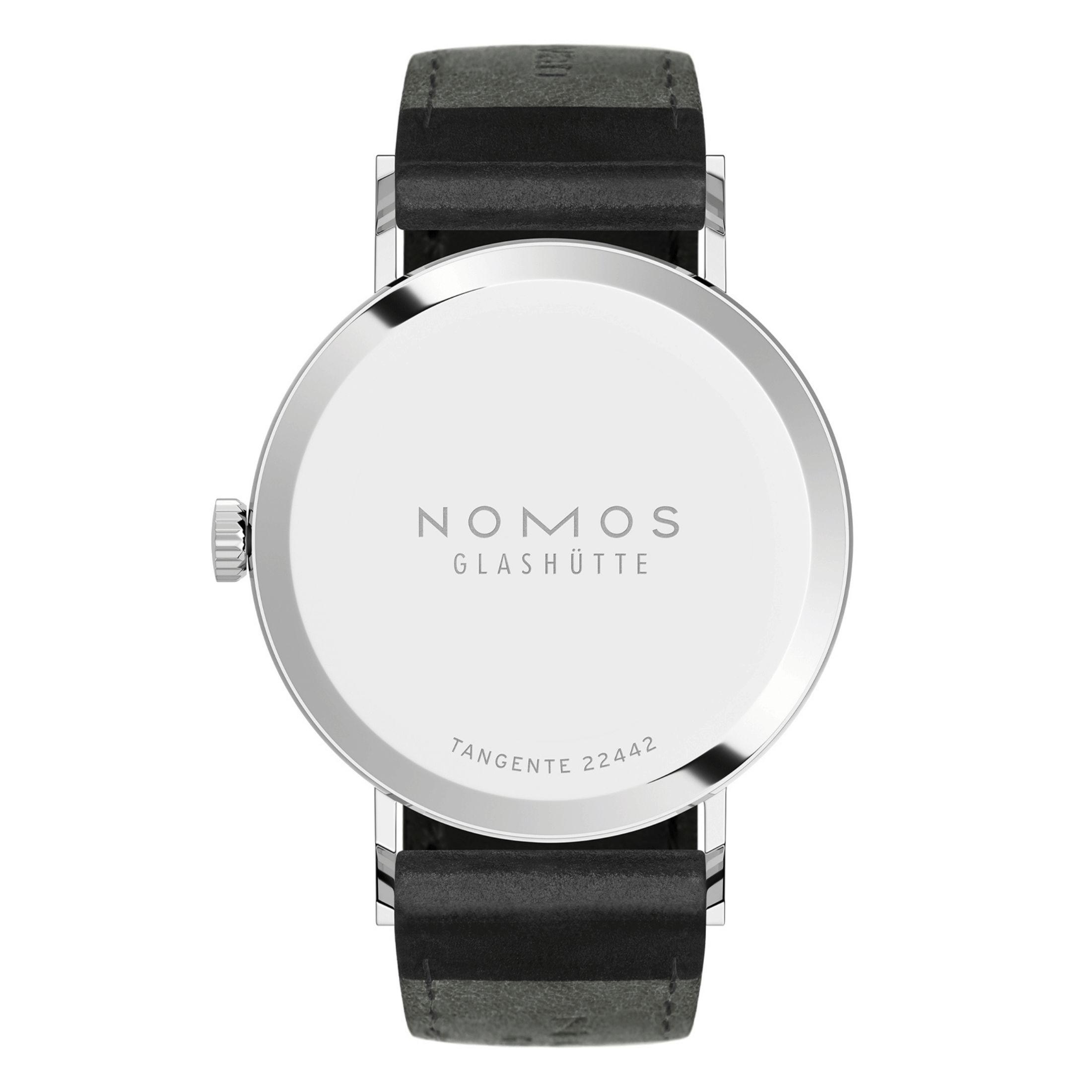 NOMOS Tangente シルバー ブラックレザー Tangente neomatik 39 platinum gray — NOMOS Glashütte