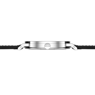 Montre NOMOS Tangente 2date cadran bleu mécanique bracelet cuir noir fond acier 37,5 mm