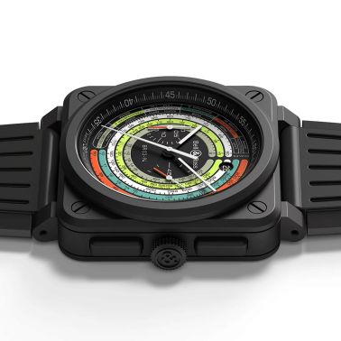 Bell & Ross BR-03 Chrono Multimeter ceramic automatic black dial rubber strap 42 mm