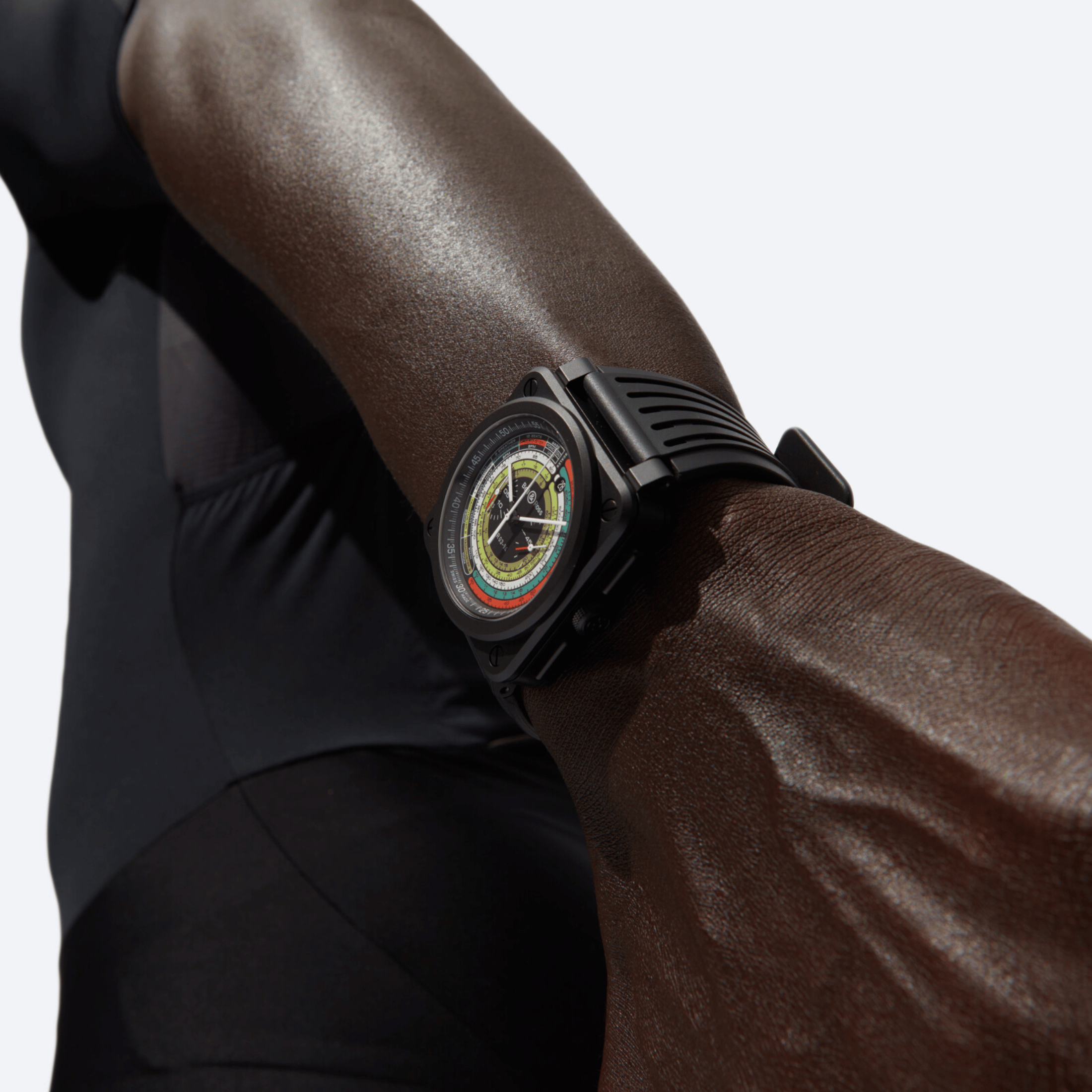 Bell & Ross BR-03 Chrono Multimeter ceramic automatic black dial rubber strap 42 mm