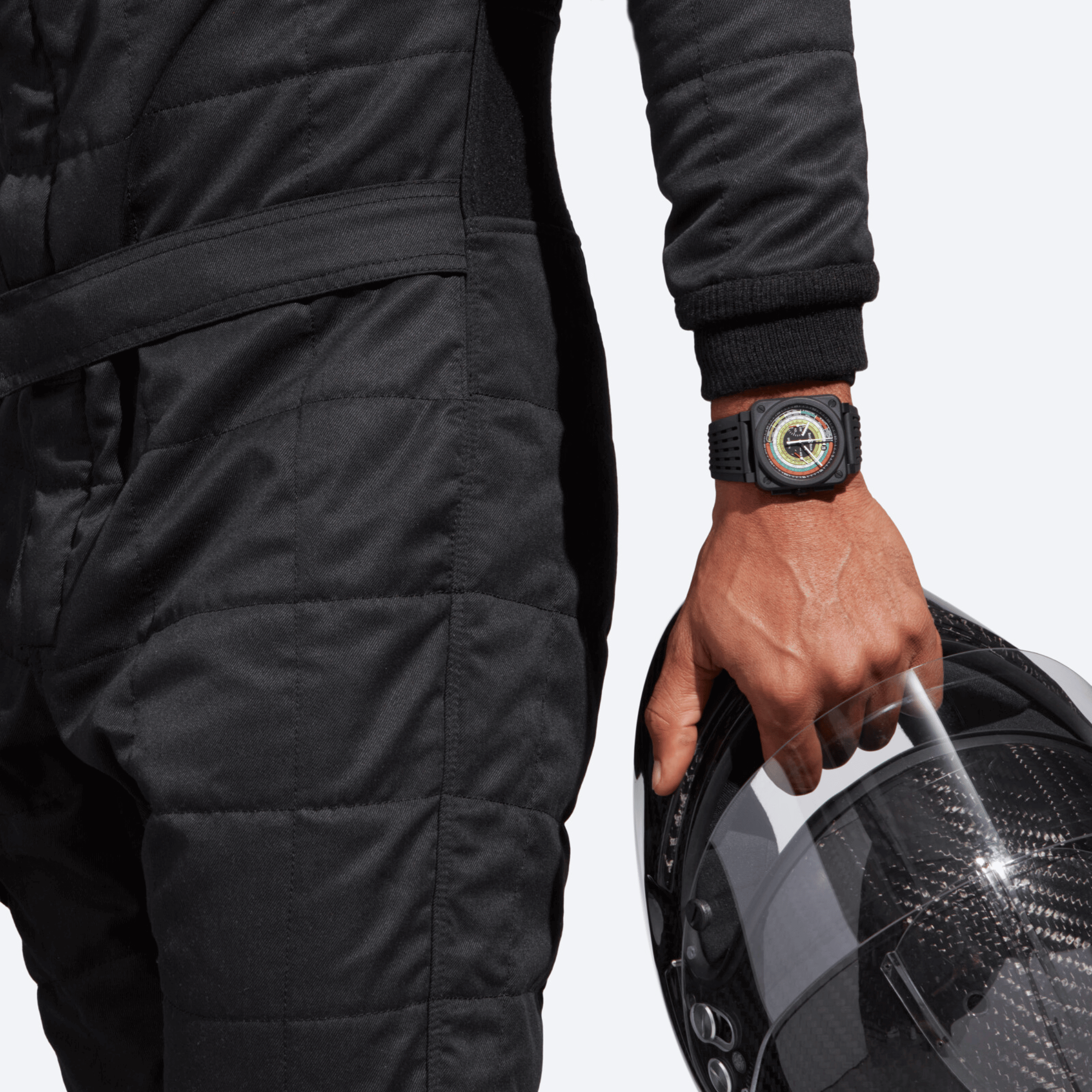 Bell & Ross BR-03 Chrono Multimeter ceramic automatic black dial rubber strap 42 mm