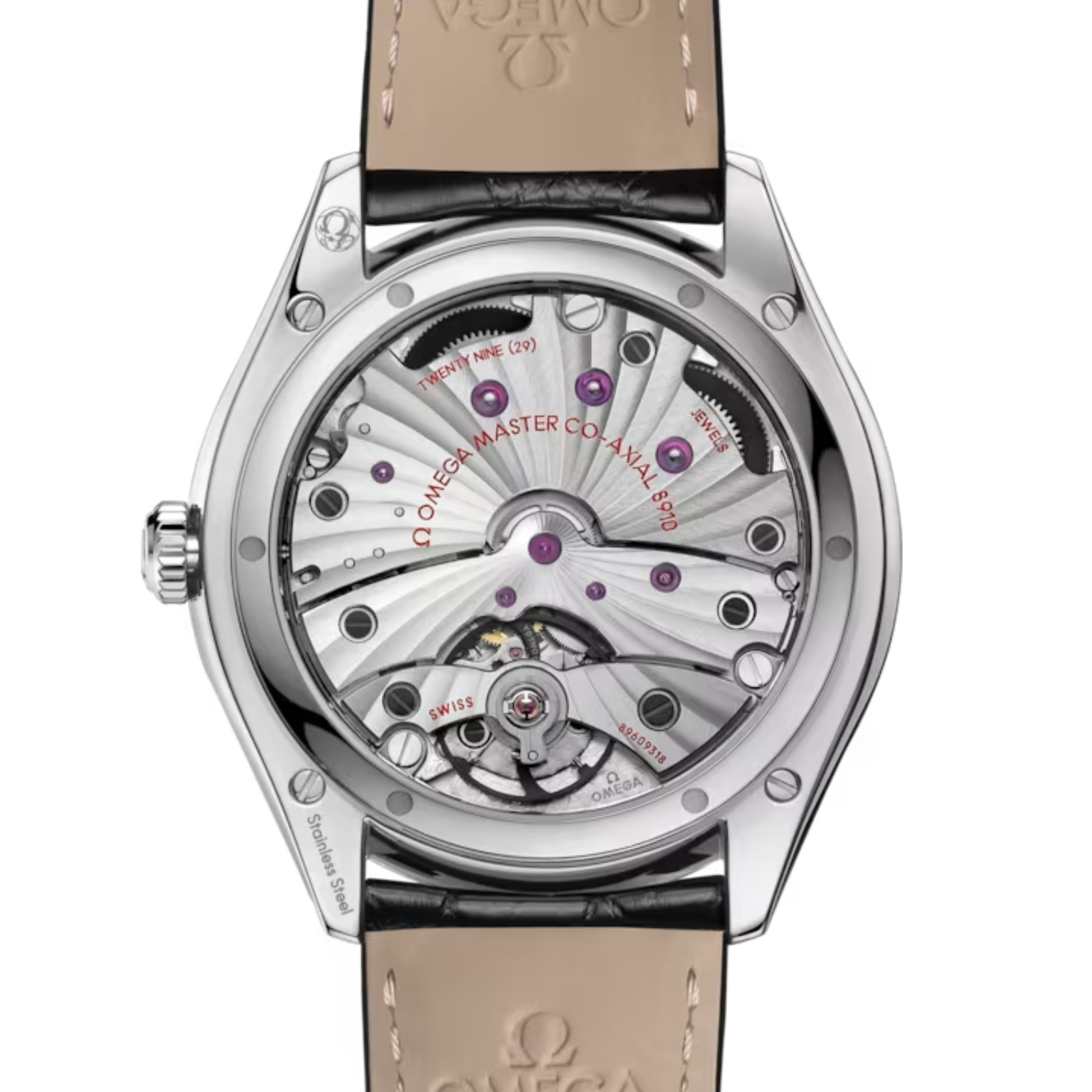 Montre Omega De Ville Trésor Co-Axial Master Chronometer mécanique cadran argenté bracelet cuir 40 mm