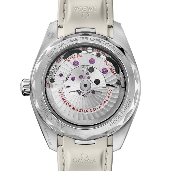 Omega Seamaster Aqua Terra 150m Small Second Co-Axial Master Chronometer beige dial steel rubber strap 41 mm