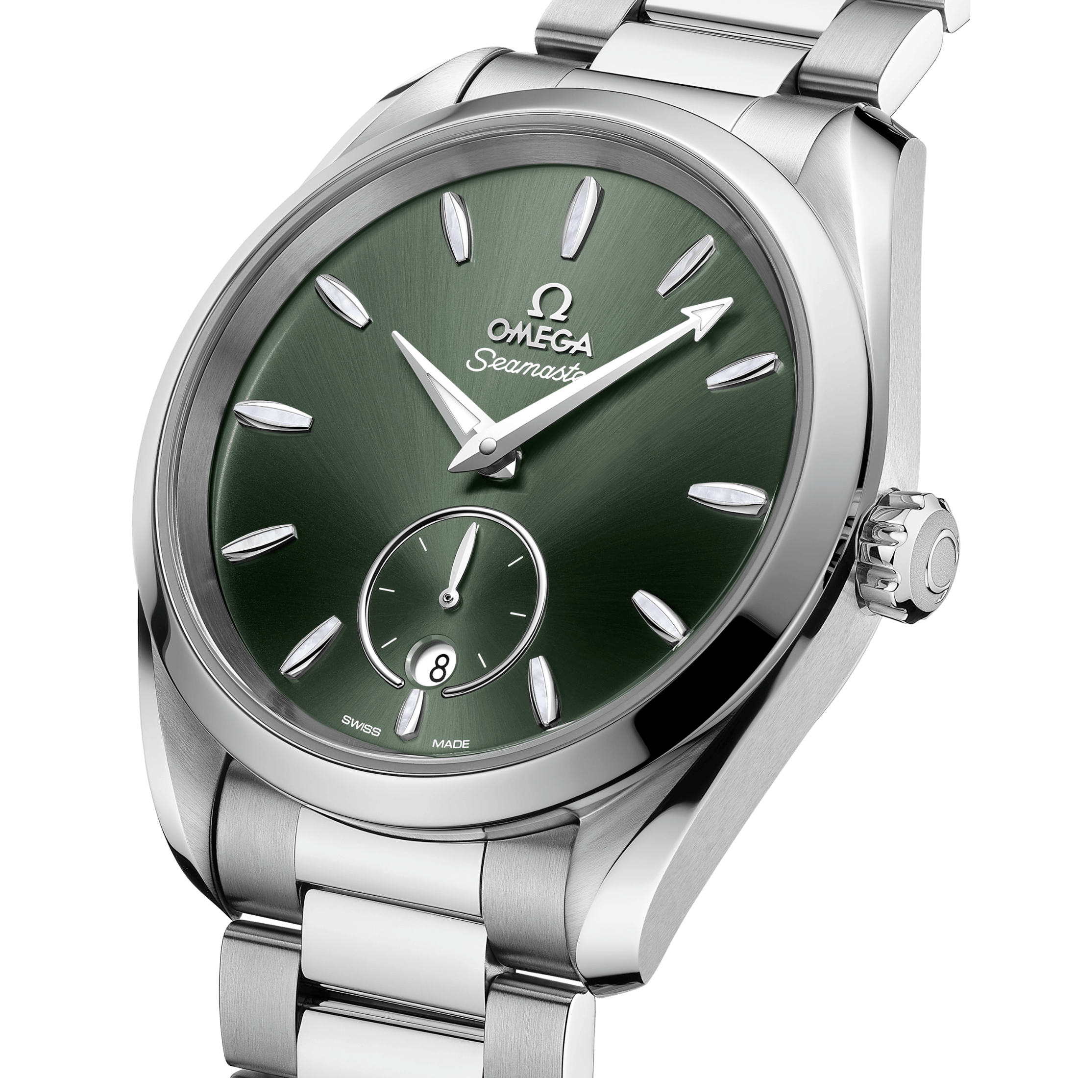 Montre Omega Seamaster Aqua Terra 150m Petite Seconde Co-Axial Master Chronometer cadran vert bracelet acier 38 mm