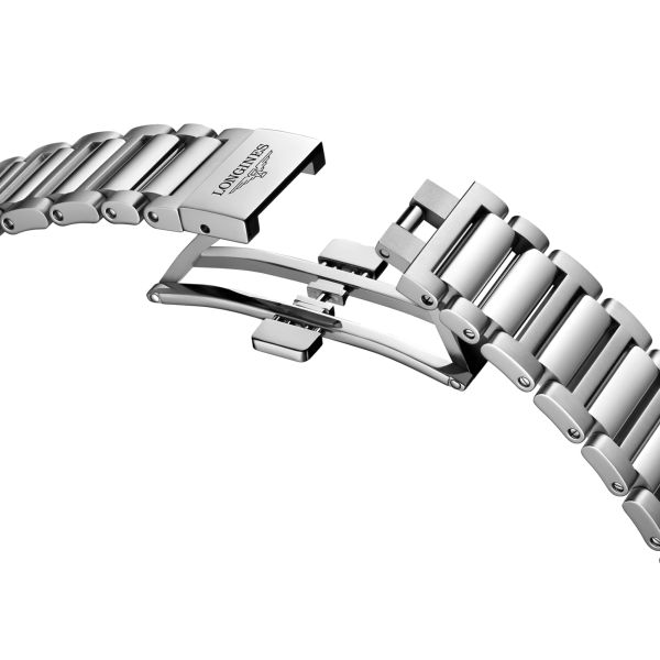 Montre Longines Conquest Chronographe automatique cadran argent et vert bracelet acier 42 mm L3.835.4.02.6