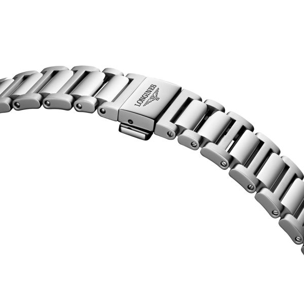 Montre Longines Conquest Chronographe automatique cadran argent et vert bracelet acier 42 mm L3.835.4.02.6
