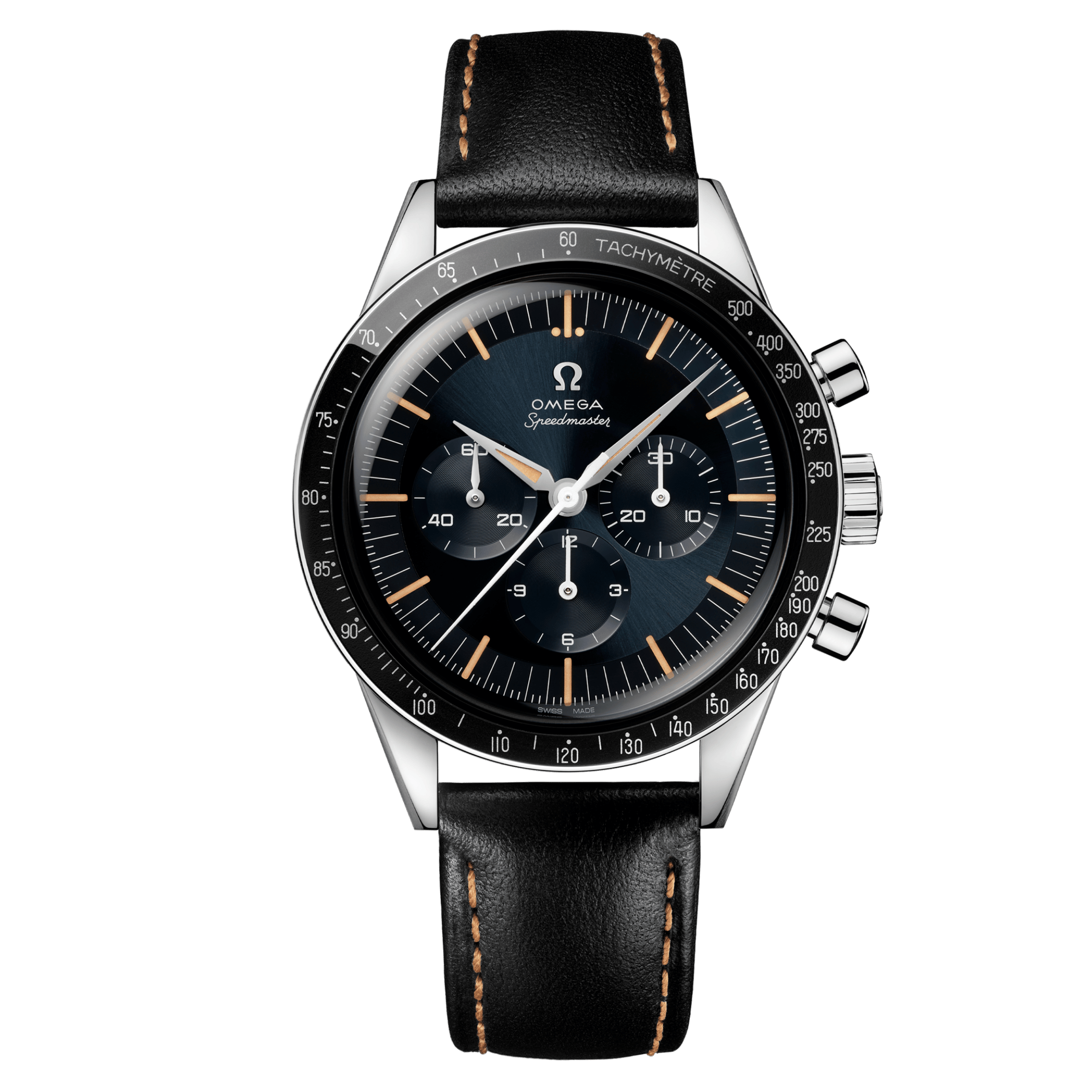 Montre Omega Speedmaster "First OMEGA In Space" Co-Axial Master Chronometer bracelet cuir noir 39,7 mm