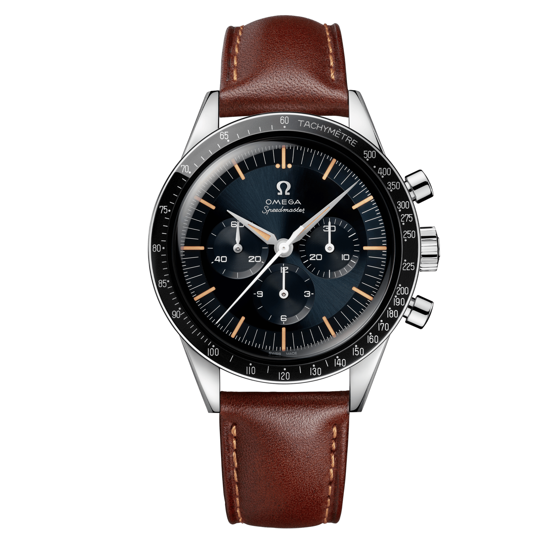 Montre Omega Speedmaster "First OMEGA In Space" Co-Axial Master Chronometer bracelet cuir brun 39,7 mm