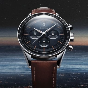 Montre Omega Speedmaster "First OMEGA In Space" Co-Axial Master Chronometer bracelet cuir brun 39,7 mm