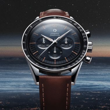 Omega Speedmaster "First OMEGA In Space" Co-Axial Master Chronometer brown leather strap 39,7 mm
