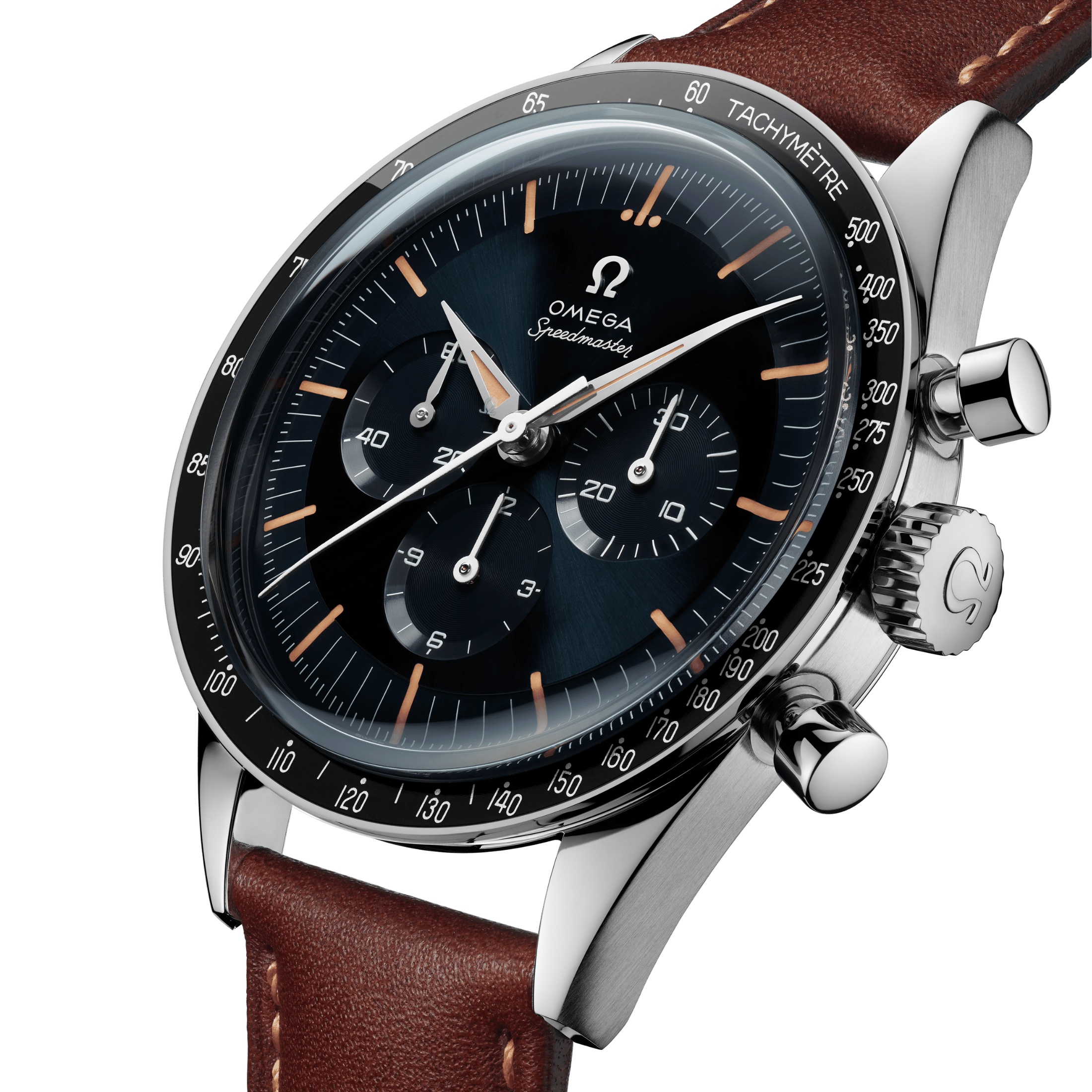 Omega Speedmaster "First OMEGA In Space" Co-Axial Master Chronometer brown leather strap 39,7 mm