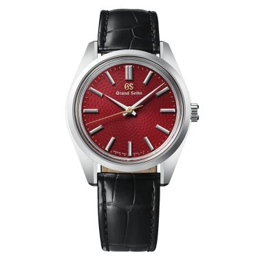 Montre Grand Seiko Heritage 44GS "Nishikigoi" mécanique cadran rouge bracelet cuir 36,5 mm