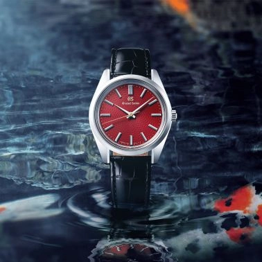 Montre Grand Seiko Heritage 44GS "Nishikigoi" mécanique cadran rouge bracelet cuir 36,5 mm