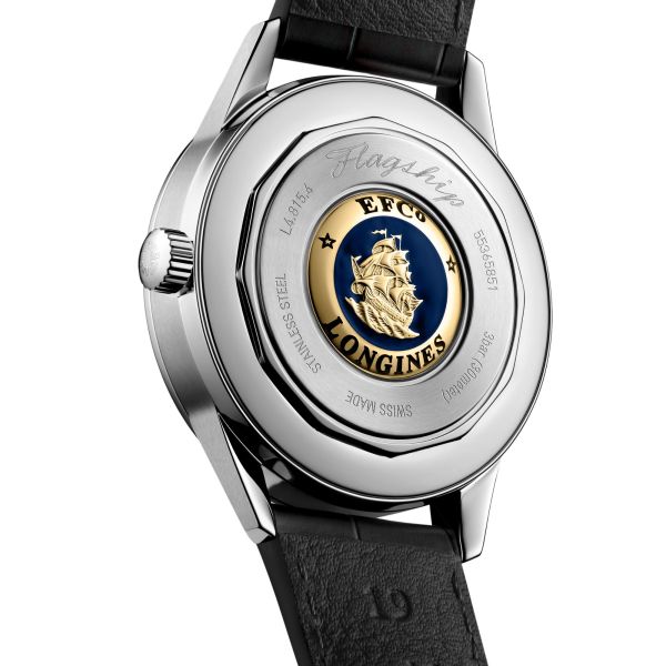 Longines Flagship Heritage automatic moon phase watch green dial black bracelet 38,5 mm