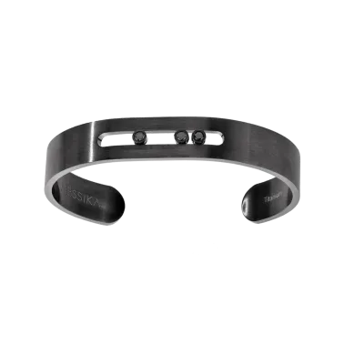 Bangle Messika Move Titanium M black et diamants noirs