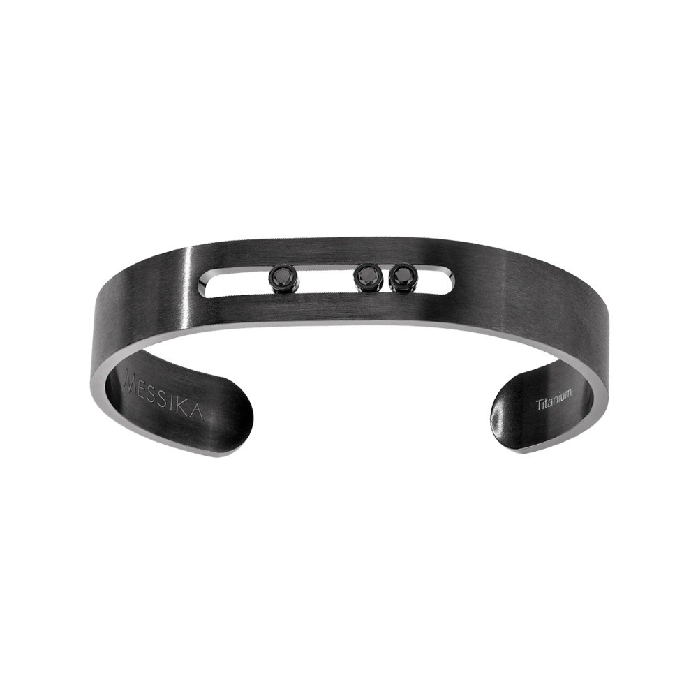 Bangle Messika Move Titanium M black et diamants noirs