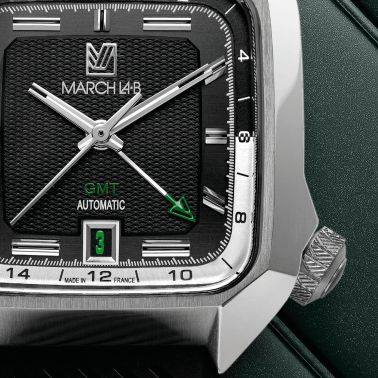 March LA.B AM2 GMT Automatic Black steel bracelet 39 mm
