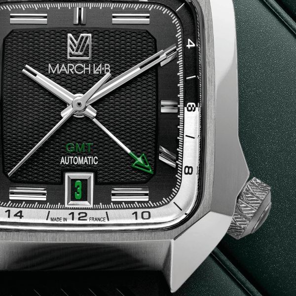 March LA.B AM2 GMT Automatic Black steel bracelet 39 mm