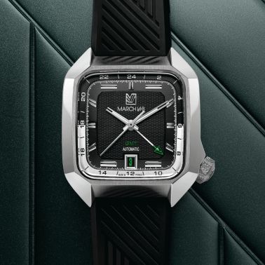 Montre March LA.B AM2 GMT Automatique Black bracelet silicone 39 mm