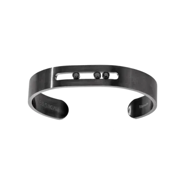 Bangle Messika Move Titanium M black et diamants noirs