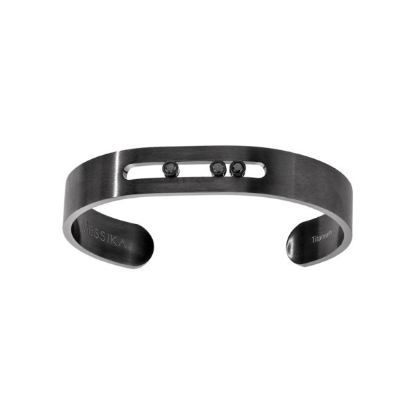 Bangle Messika Move Titanium M black et diamants noirs