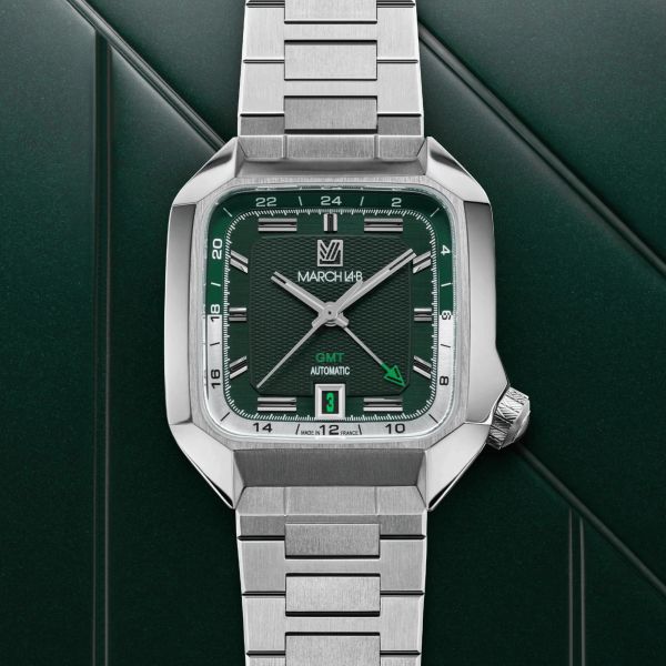 Montre March LA.B AM2 GMT Automatique Grall bracelet acier 39 mm