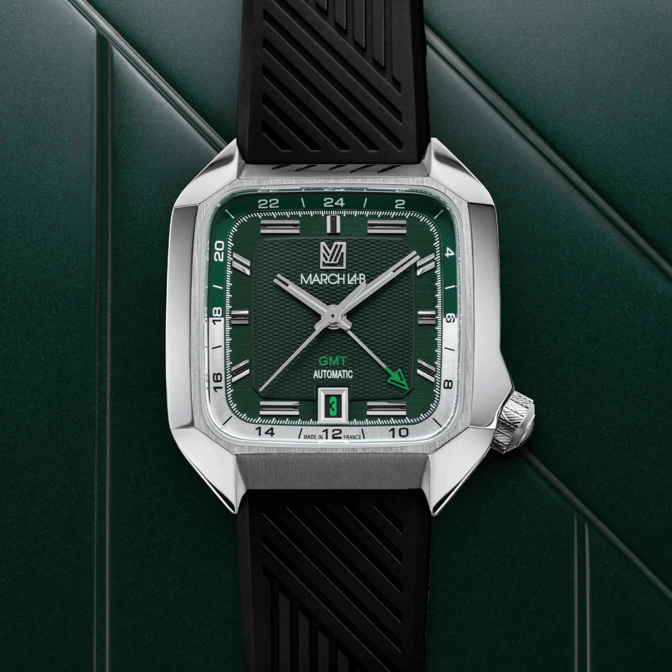 Montre March AM2 GMT Automatique Grall bracelet silicone Lepage