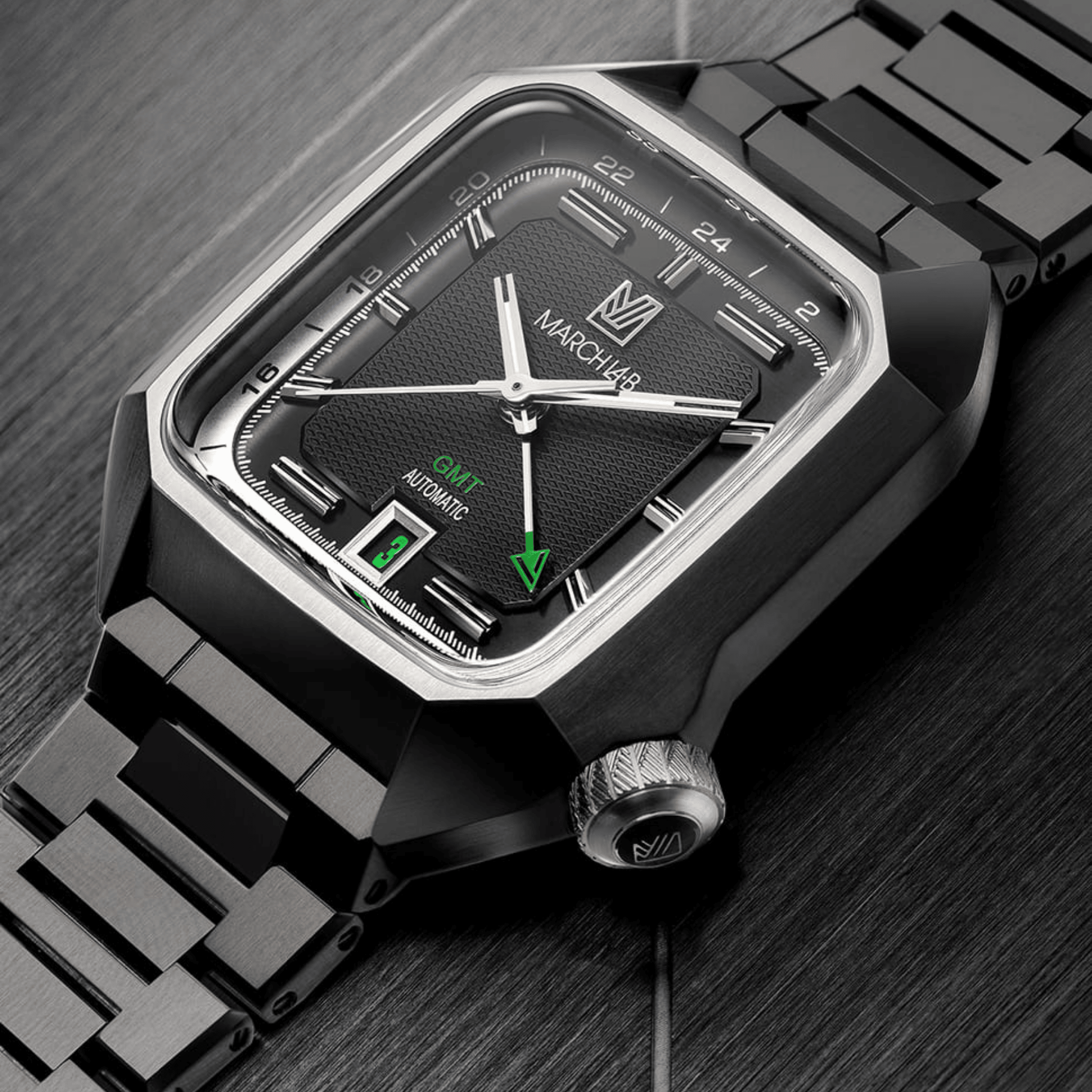 March LA.B AM2 GMT Automatic Shades steel bracelet 39 mm