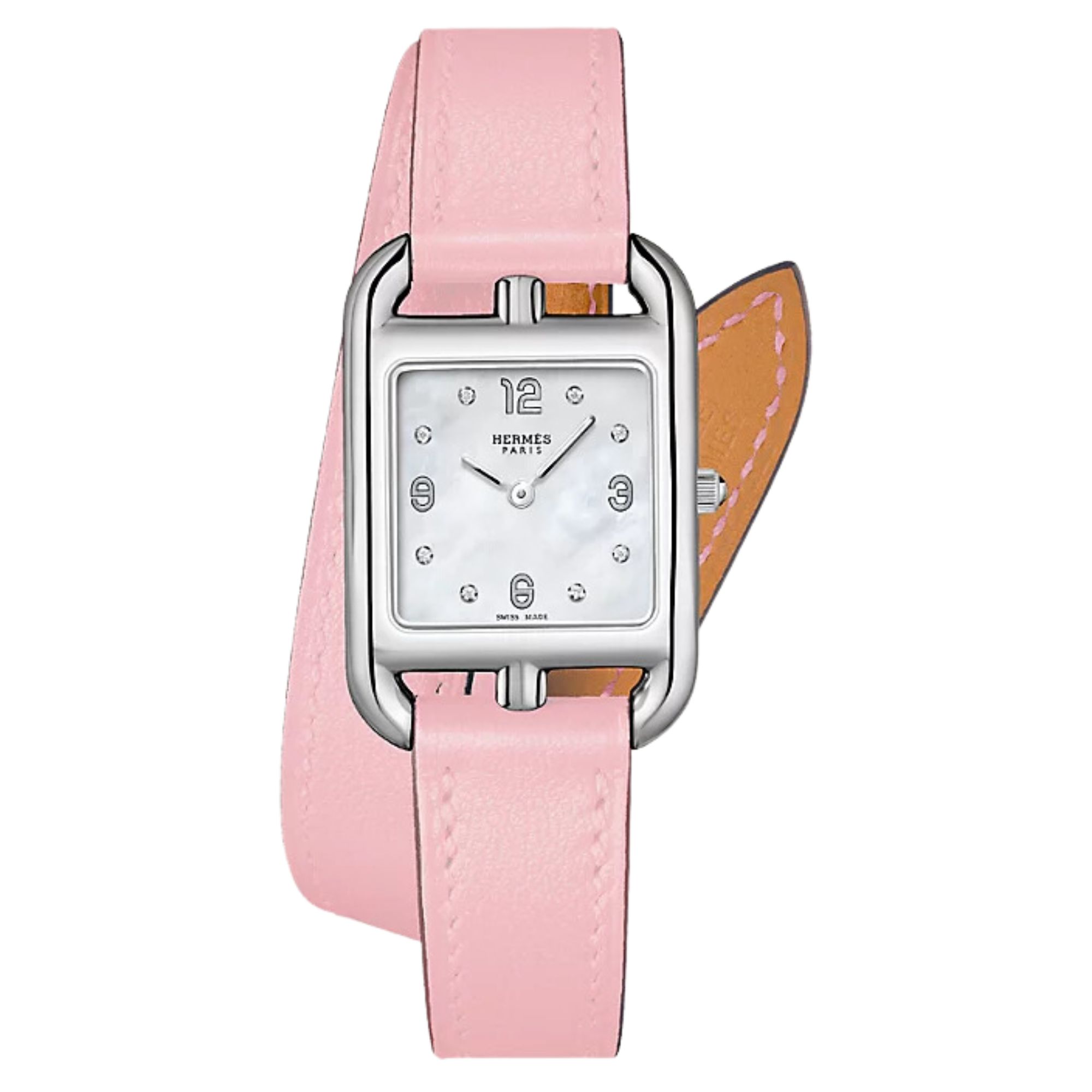 Montre HERMÈS Cape Cod Petit Modèle quartz cadran argenté bracelet