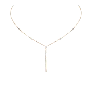 Collier Messika Gatsby Barrette verticale en or rose et diamants