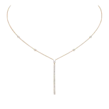 Collier Messika Gatsby Barrette verticale en or rose et diamants