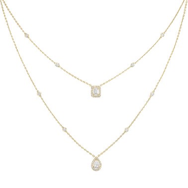 Collier Messika My Twin 2 rangs en or jaune et diamants