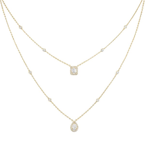 Collier Messika My Twin 2 rangs en or jaune et diamants