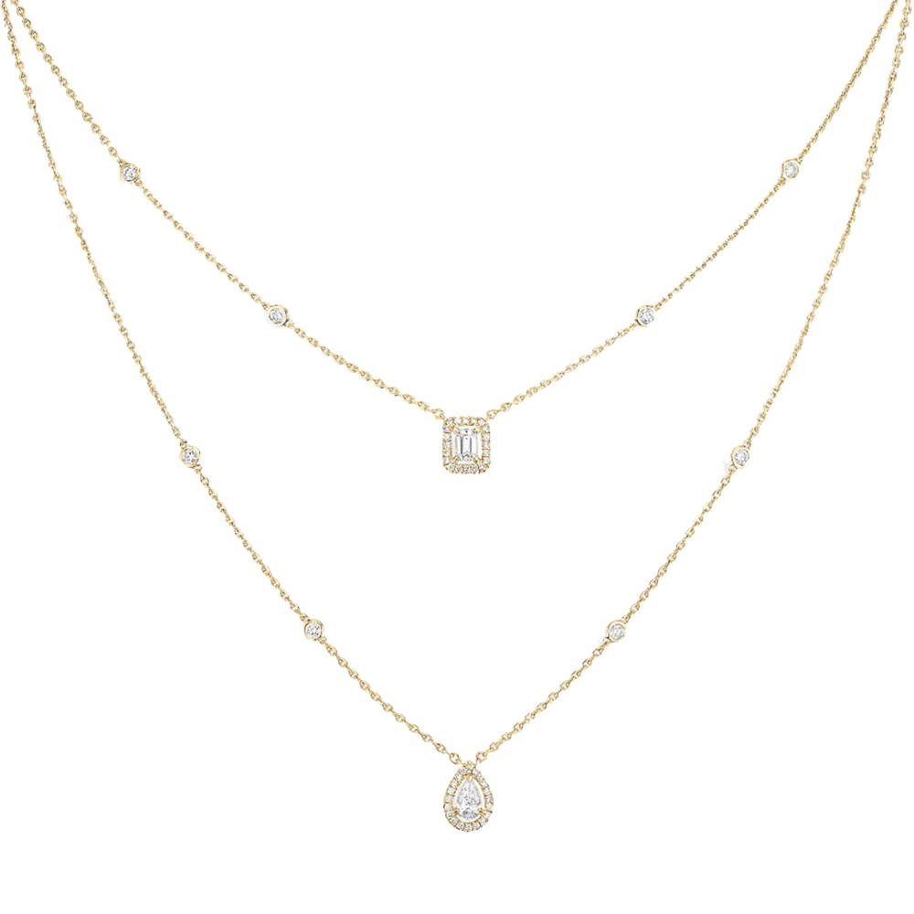 Collier Messika My Twin 2 rangs en or jaune et diamants