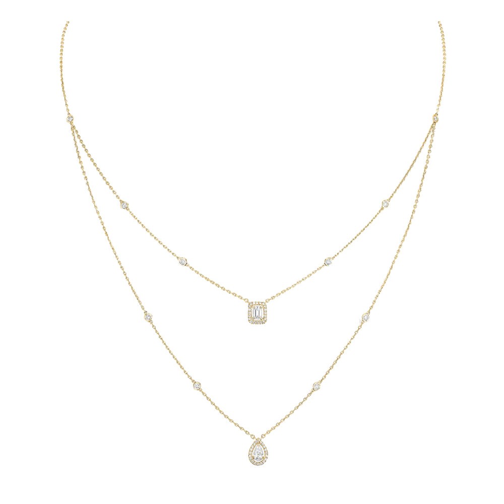 Collier Messika My Twin 2 rangs en or jaune et diamants