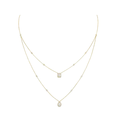 Collier Messika My Twin 2 rangs en or jaune et diamants