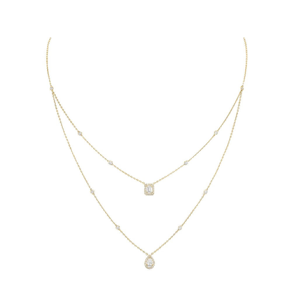 Collier Messika My Twin 2 rangs en or jaune et diamants