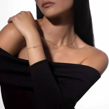 Messika Move Uno necklace in yellow gold and diamonds