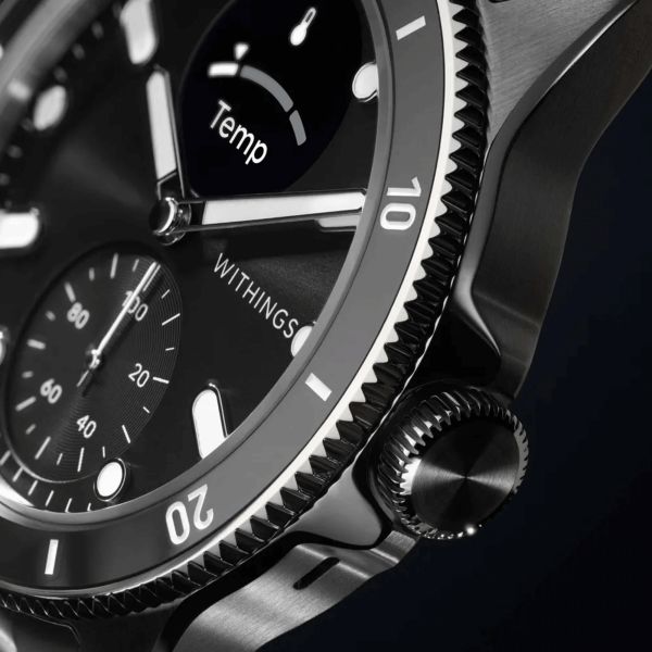 Withings ScanWatch Nova Black Connected Watch black dial stainless steel bracelet 42 mm WSW N BLACK