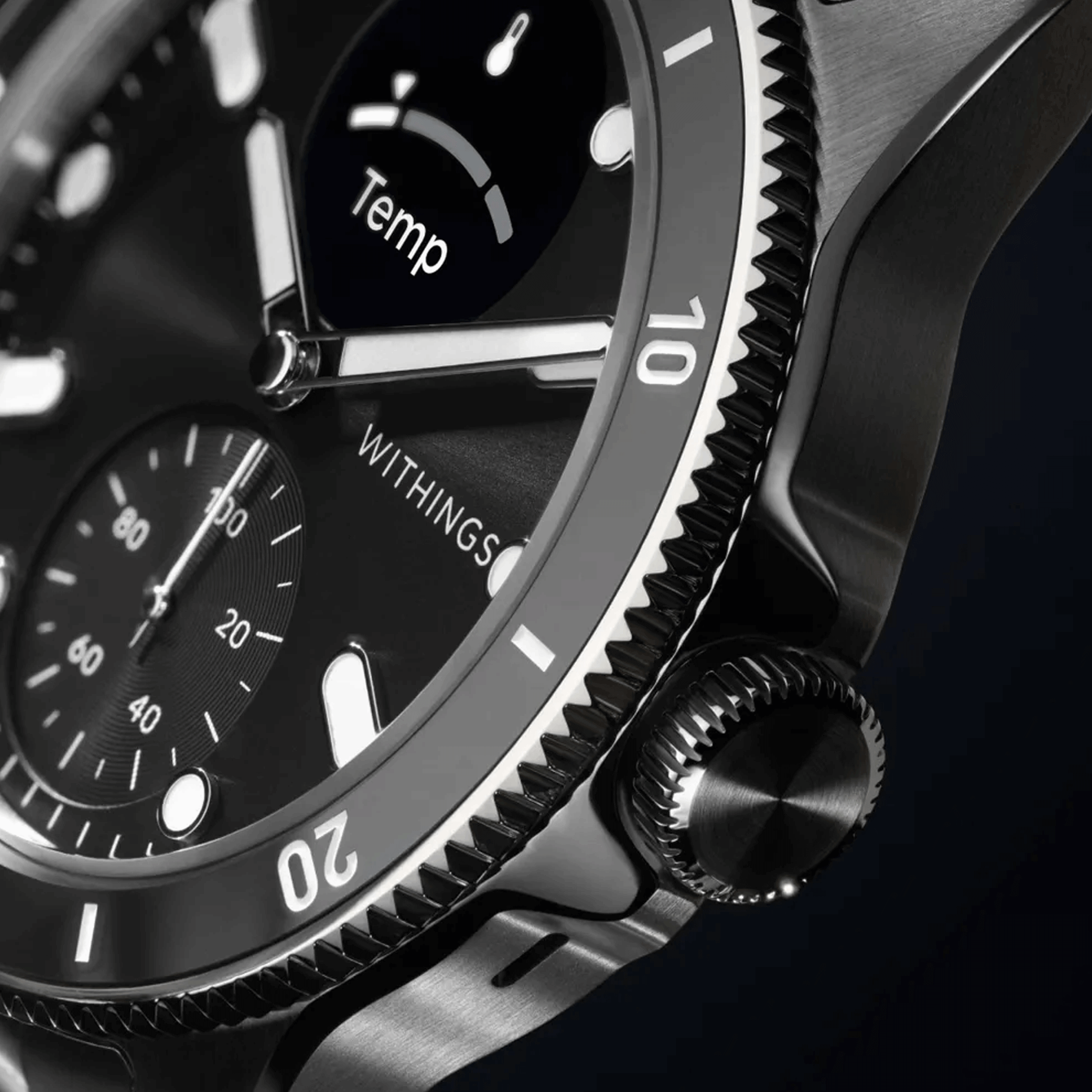 Withings ScanWatch Nova Black Connected Watch black dial stainless steel bracelet 42 mm WSW N BLACK