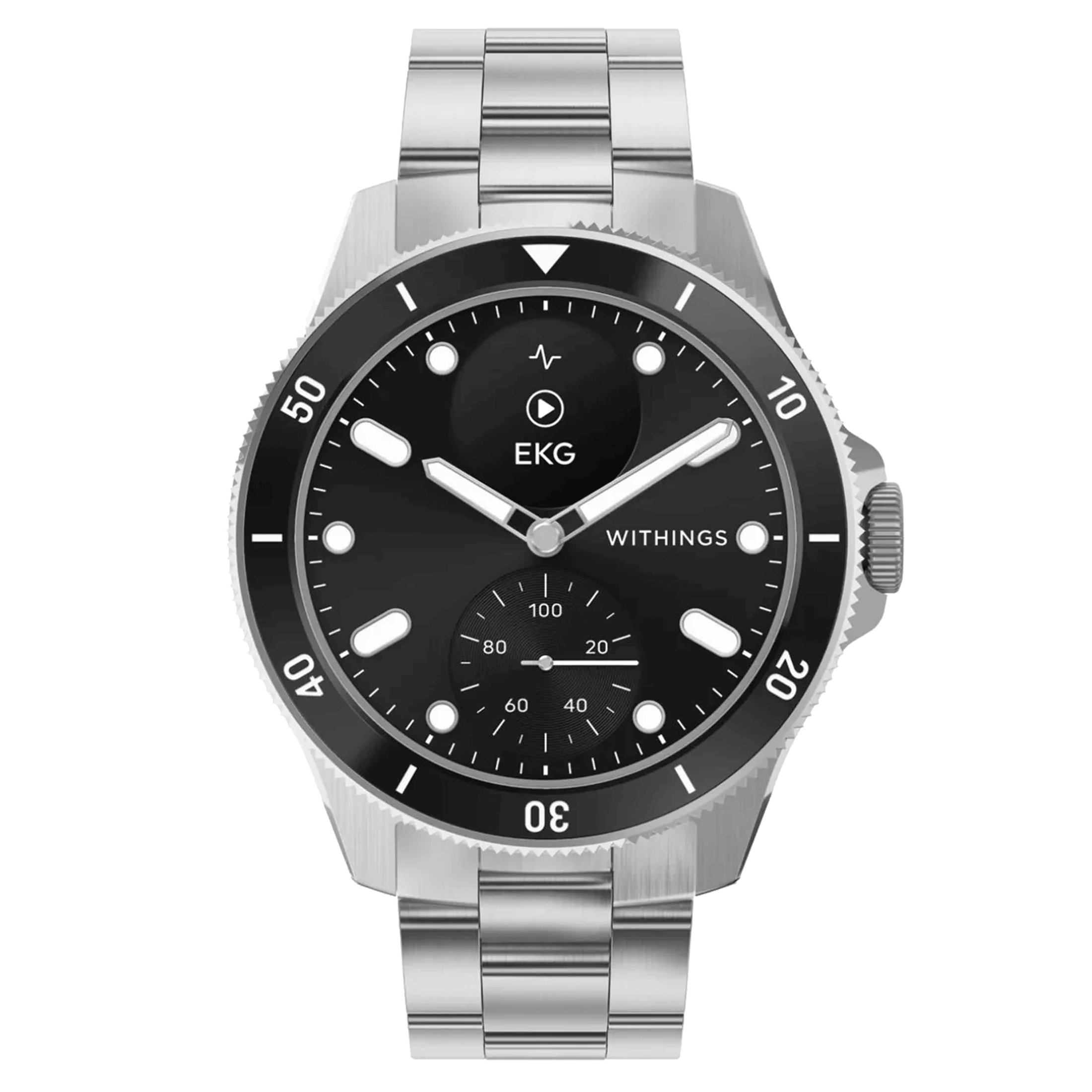 Withings ScanWatch Nova Black Connected Watch black dial stainless steel bracelet 42 mm WSW N BLACK