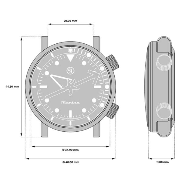 Montre Yema x Alain Silberstein "Marine" automatique titane 40 mm