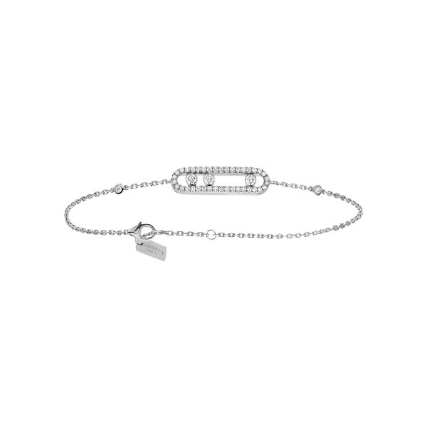 Bracelet Messika Baby Move Pavé en or blanc et diamants