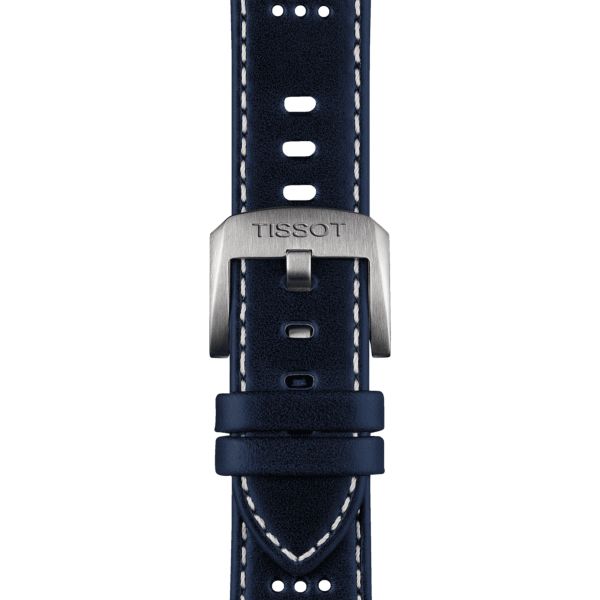 Montre Tissot T-Sport PR 516 Powermatic 80 cadran bleu bracelet cuir bleu 38 mm T149.407.16.041.00