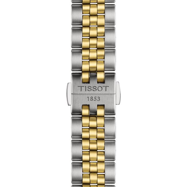 Tissot T-Sport PR 516 Powermatic 80 watch white dial stainless steel bracelet pvd yellow gold 38 mm T149.407.22.011.00