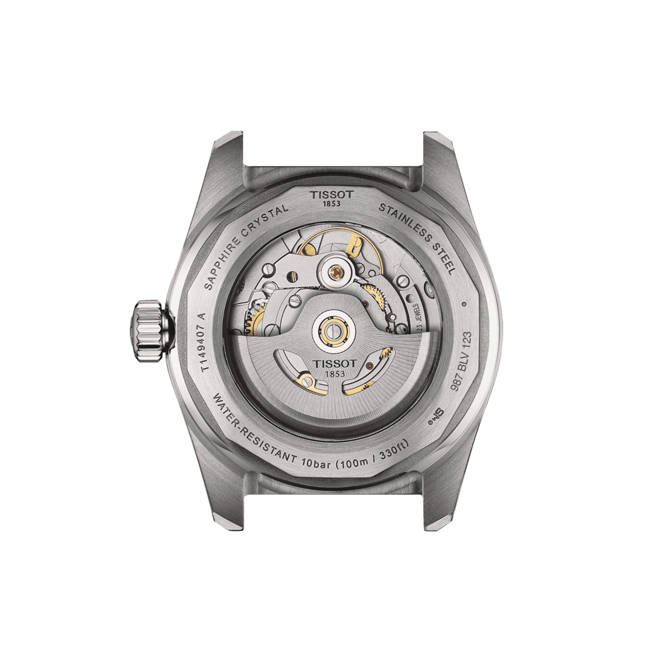 Tissot T-Sport PR 516 Powermatic 80 watch white dial stainless steel bracelet pvd yellow gold 38 mm T149.407.22.011.00