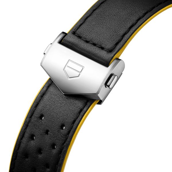 Montre TAG Heuer Carrera Chronographe Tourbillon x Porsche Panamericana automatique cadran argenté bracelet cuir 42 mm