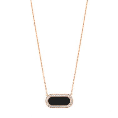 So Shocking Inverso reversible necklace in rose gold, mother-of-pearl diamonds and onyx